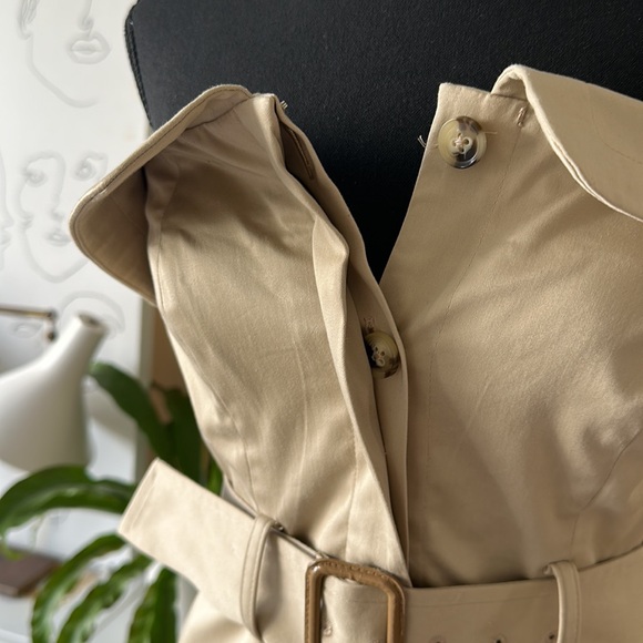 NWT Banana Republic Asymmetrical Trench Dress XS - Picture 5 of 9